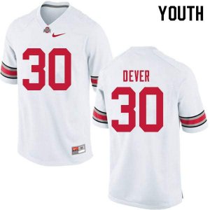 Youth Ohio State Buckeyes #30 Kevin Dever White Nike NCAA College Football Jersey Discount IIR8044XZ